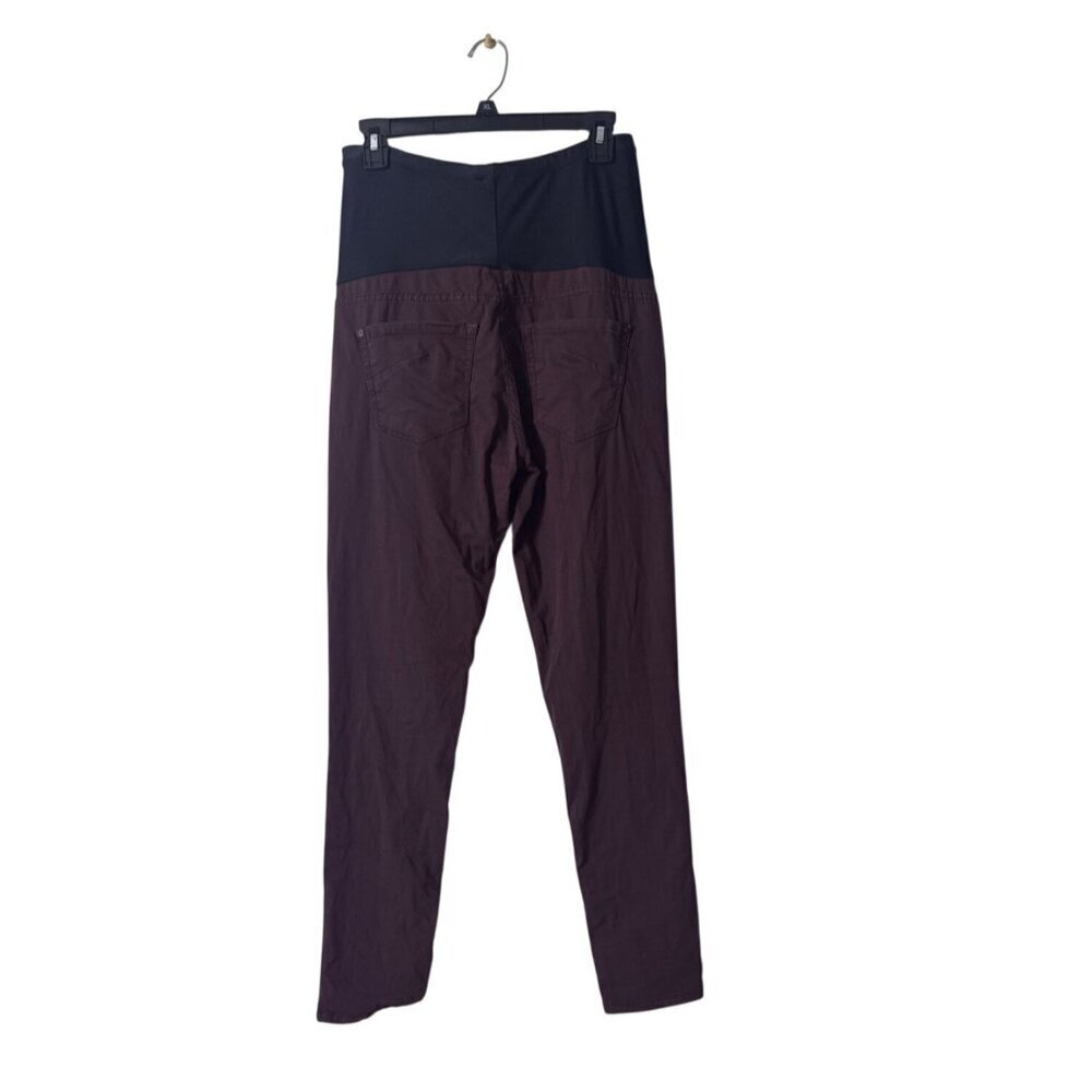 James Jeans Twiggy Maternity Pants In Purple With Black Waistband - Picture 2 of 5